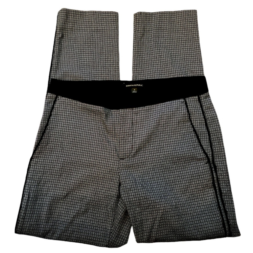 Banana Republic Dress Printed Stripe Black Pants